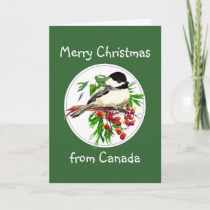 Frohe Weihnachten aus Kanada Chickadee Bird