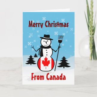 Frohe Weihnachten aus Kanada Snowman Kanadische Fl