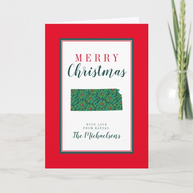 Frohe Weihnachten aus Kansas Karte (Vorderseite)