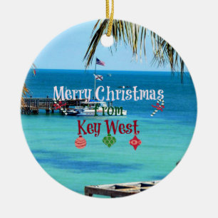 Frohe Weihnachten aus Key West Keramikornament