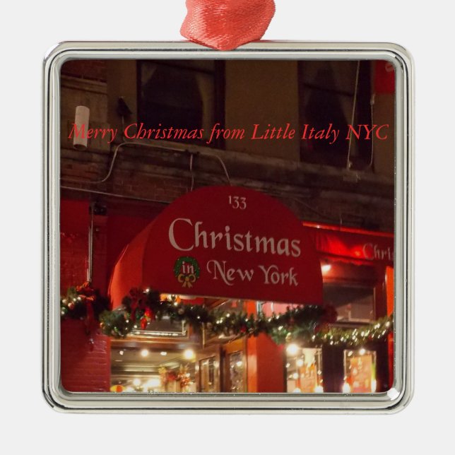 Frohe Weihnachten aus Little Italy NYC 1 Ornament Metall (Vorne)