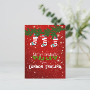 Frohe Weihnachten aus London, England Postkarte