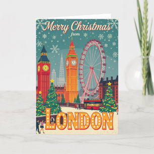 Frohe Weihnachten aus London Vintag Retro