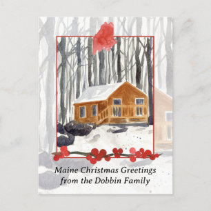 Frohe Weihnachten aus Maine Cabin Winterwald