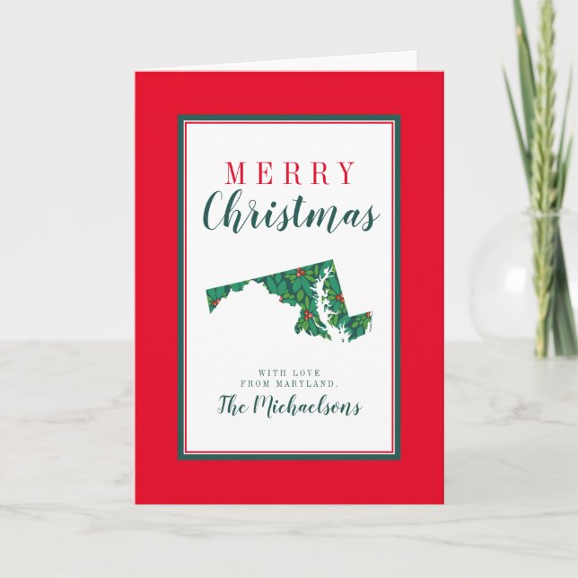 Frohe Weihnachten aus Maryland Karte (Vorderseite)