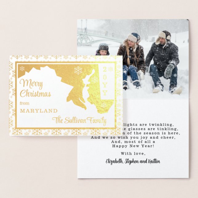Frohe Weihnachten aus Maryland Staat | FOTO Folienkarte (Anzeige)