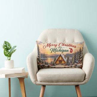 Frohe Weihnachten aus Michigan Lendenkissen