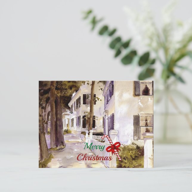 Frohe Weihnachten aus Nantucket Postkarte (Stehend Vorderseite)