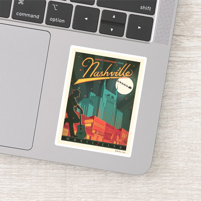 Frohe Weihnachten aus Nashville Aufkleber (Detail)
