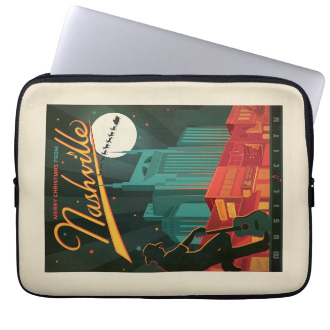 Frohe Weihnachten aus Nashville Laptopschutzhülle (Vorderseite)
