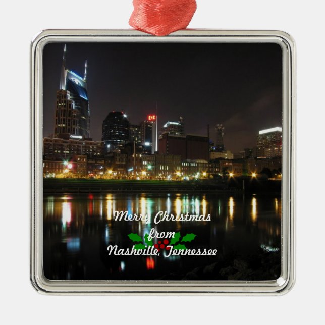 Frohe Weihnachten aus Nashville, Ornament Aus Metall (Vorne)
