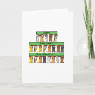 Frohe Weihnachten aus New Mexico Cartoon Katzen
