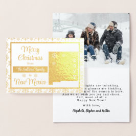 Frohe Weihnachten aus New Mexico Staat Foto Folienkarte