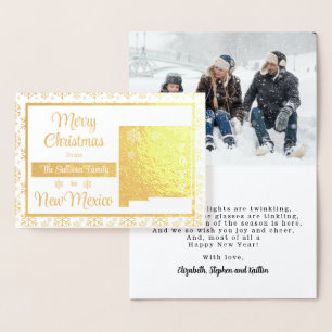 Frohe Weihnachten aus New Mexico Staat Foto Folienkarte