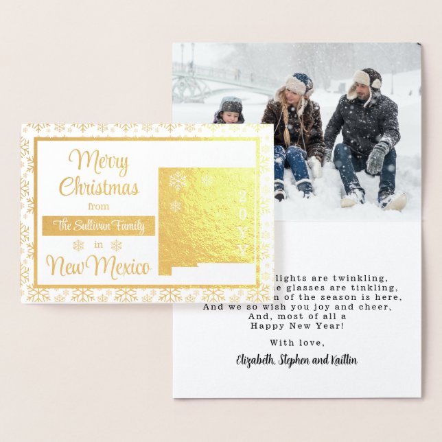 Frohe Weihnachten aus New Mexico Staat Foto Folienkarte (Anzeige)