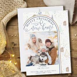 Frohe Weihnachten aus New Zuhause Doodle Tree Hous Ankündigung