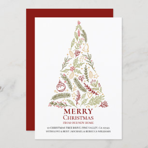 Frohe Weihnachten aus New Zuhause Pine und Holly T Ankündigung