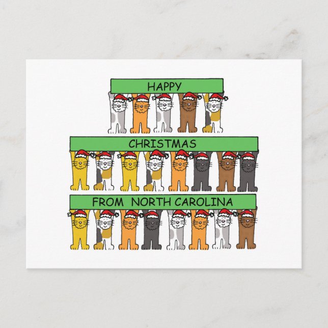 Frohe Weihnachten aus North Carolina, Katzen. (Vorderseite)