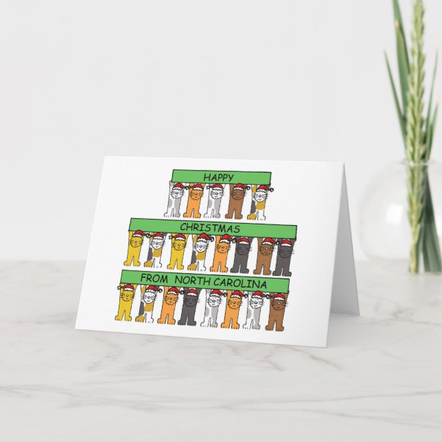 Frohe Weihnachten aus North Carolina, Katzen. (Vorderseite)