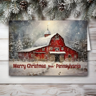 Frohe Weihnachten aus Pennsylvania Winter Barn Car