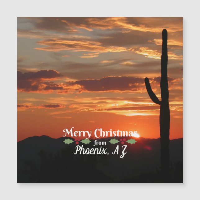 Frohe Weihnachten aus Phoenix, Arizona Magnetkarte (Vorderseite)