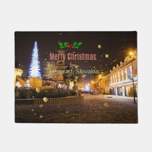 Frohe Weihnachten aus Poprad Slowakei Fußmatte