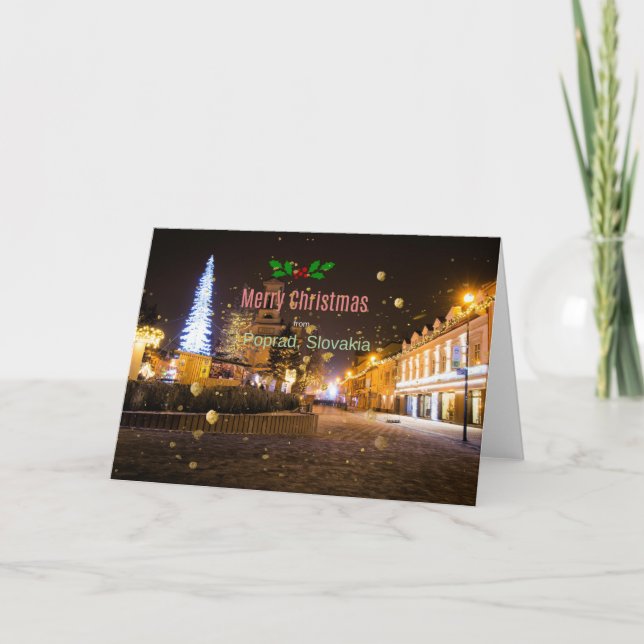 Frohe Weihnachten aus Poprad, Slowakei Karte (Vorderseite)