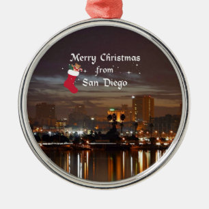 Frohe Weihnachten aus San Diego Ornament Aus Metall