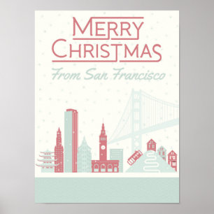 Frohe Weihnachten aus San Francisco Poster