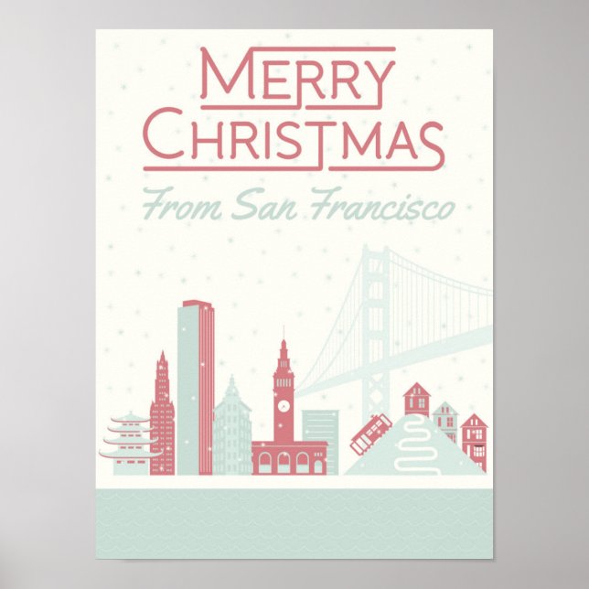 Frohe Weihnachten aus San Francisco Poster (Vorne)