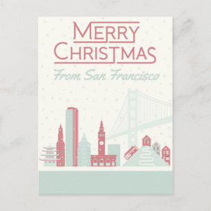 Frohe Weihnachten aus San Francisco Postkarte