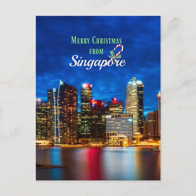 Frohe Weihnachten aus Singapur Postkarte (Vorderseite)