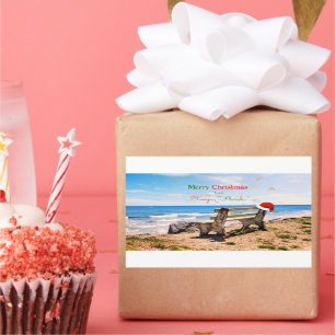 Frohe Weihnachten aus Tampa, Florida, Rechteckiger Aufkleber