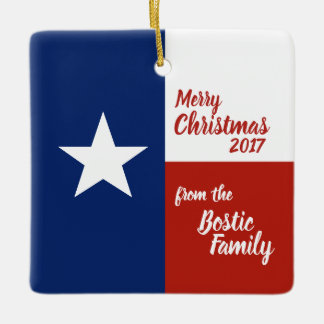 Frohe Weihnachten aus Texas Keramikornament