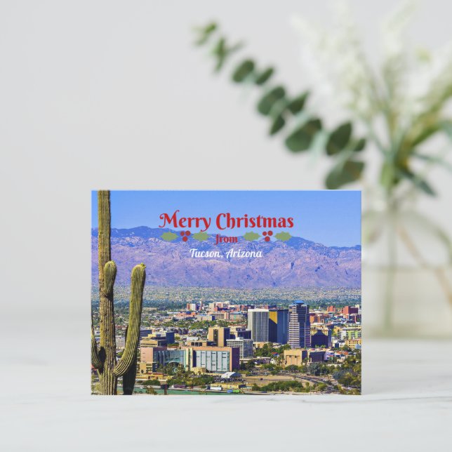 Frohe Weihnachten aus Tucson, Arizona, Postkarte (Stehend Vorderseite)