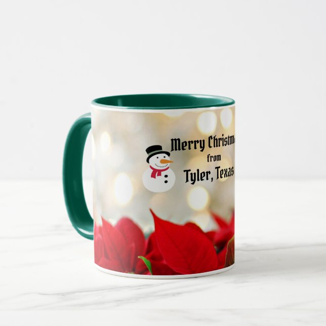 Frohe Weihnachten aus Tyler, Texas Tasse (Vorderseite Links)