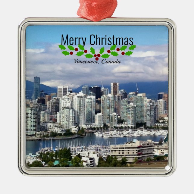 Frohe Weihnachten aus Vancouver Ornament Aus Metall (Vorne)