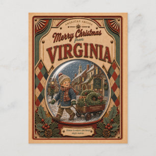 Frohe Weihnachten aus Vermont Vintage-Schneekugel