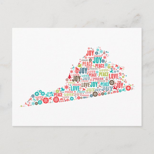 Frohe Weihnachten aus Virginia Postkarte (Vorderseite)
