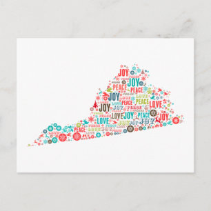 Frohe Weihnachten aus Virginia Postkarte