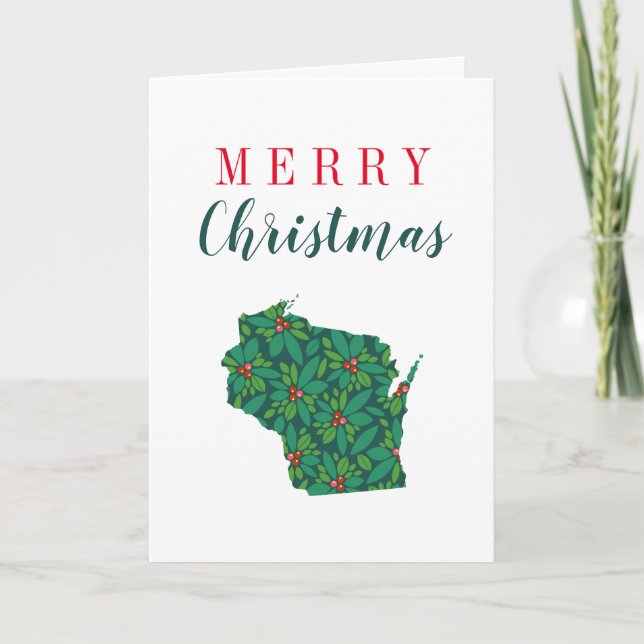 Frohe Weihnachten aus Wisconsin Karte (Vorderseite)