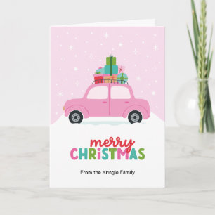 Frohe Weihnachten Auto mit Weihnachtsgeschenken in