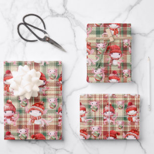 Frohe Weihnachten Axolotl Geschenkpapier Set