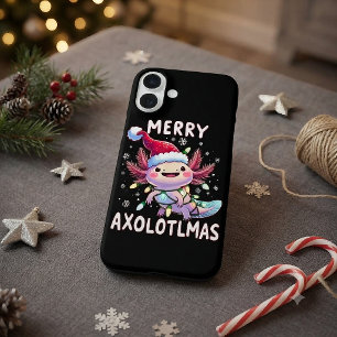 Frohe Weihnachten Axolotl Lichter Axolotlmas Baum iPhone 16 Plus Hülle