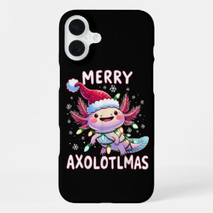 Frohe Weihnachten Axolotl Lichter Axolotlmas Baum iPhone 16 Plus Hülle