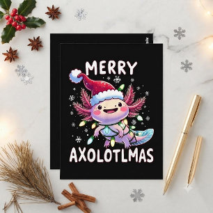 Frohe Weihnachten Axolotl Lichter Axolotlmas Baum Postkarte
