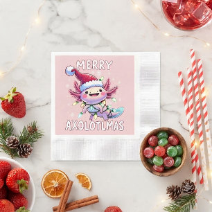 Frohe Weihnachten Axolotl Lichter Axolotlmas Baum Serviette