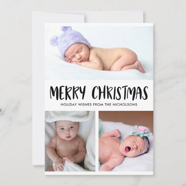 Frohe Weihnachten | Baby First Christmas Foto (Vorderseite)