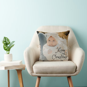 Frohe Weihnachten Baby Foto Kissen