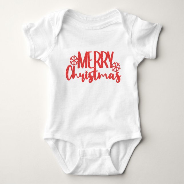 Frohe Weihnachten Baby Strampler (Vorderseite)